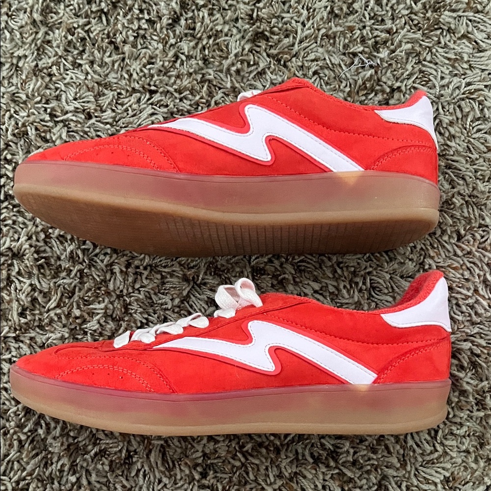Steve Madden Red and White Sneakers